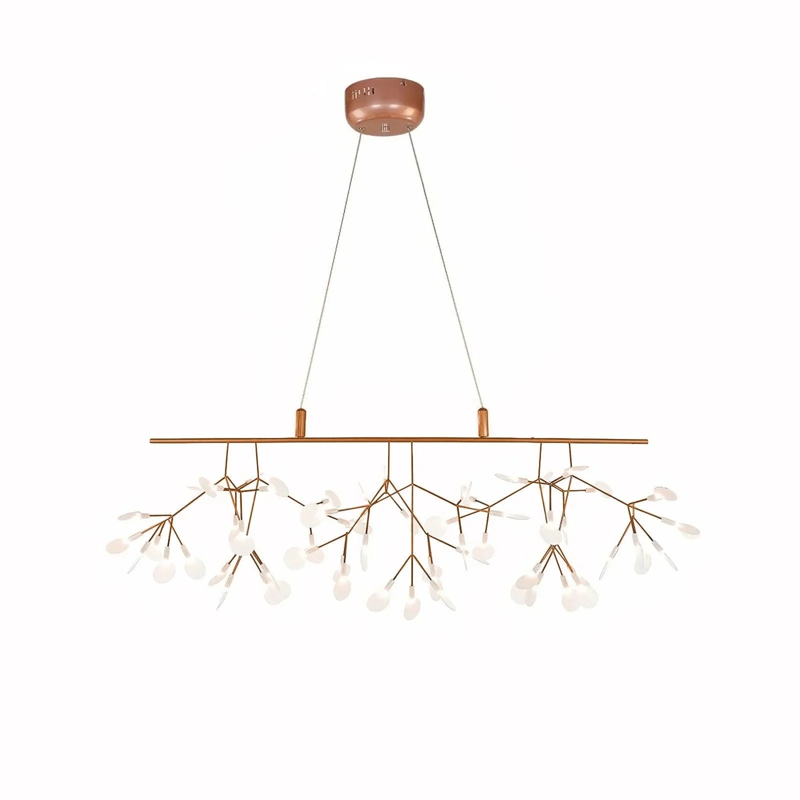 Люстра Long Style Firefly LED - комбо 1, 162 источника света, 200см х 50см, черный, холодный свет, диммер, пульт ДУ