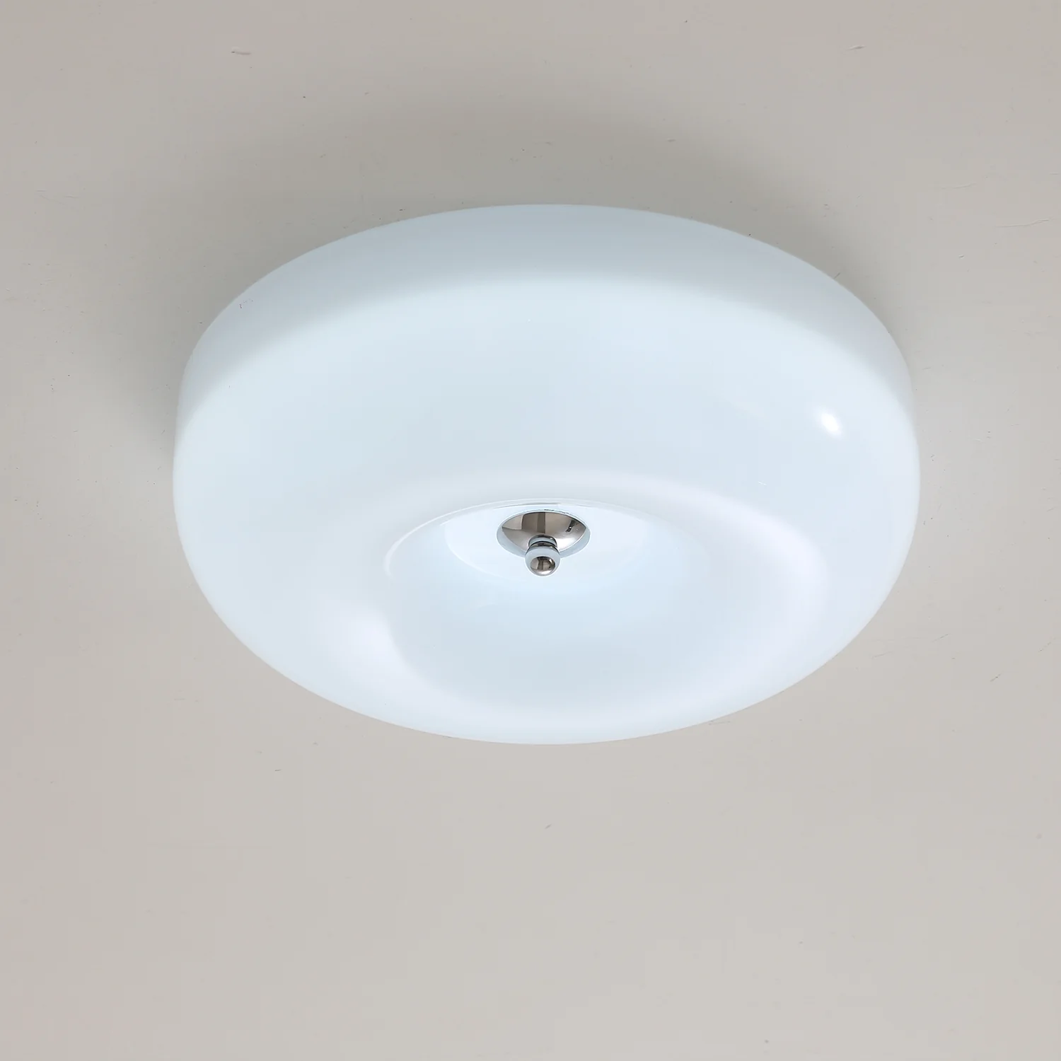 Потолочный светильник Swirl Glass - ∅46см x 10см, кофе, хром, теплый свет