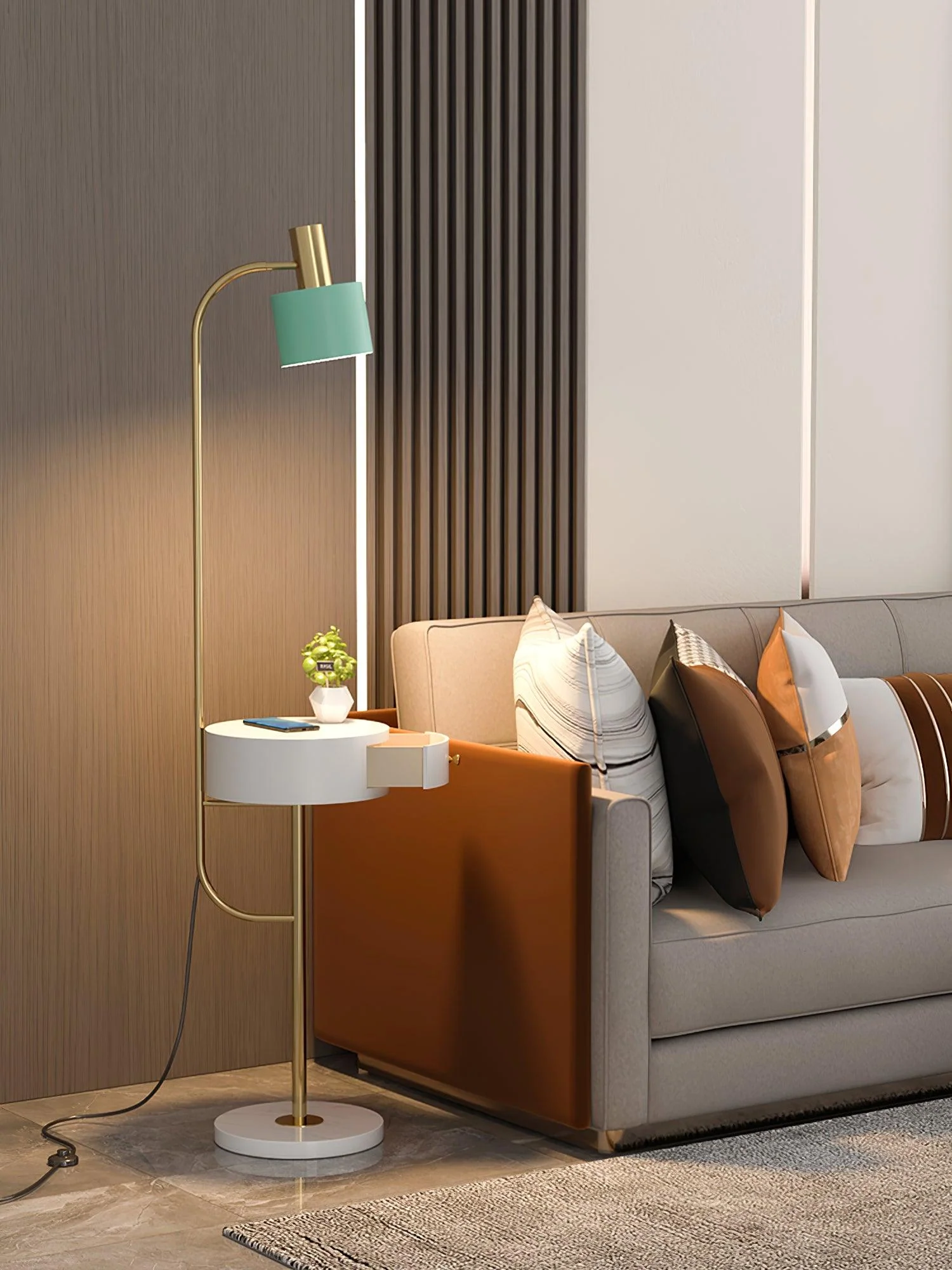 Agueda Floor Lamp - ∅ 11.8″ x H 59″ / Dia 30cm x H 150cm / Black / US plug