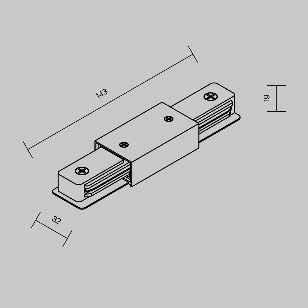 Прямой коннектор питания Maytoni Accessories for tracks Unity TRA001CB-11W