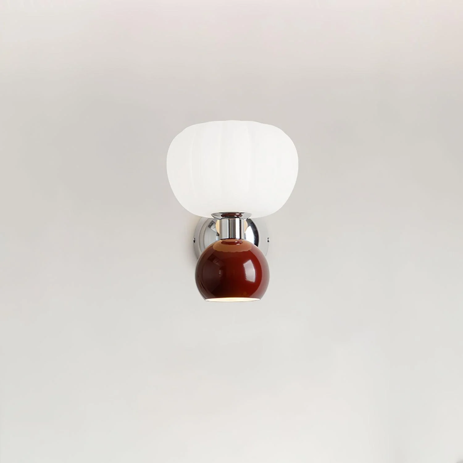 Moderno Cream Sconce - Set of 2 / Chrome & Green