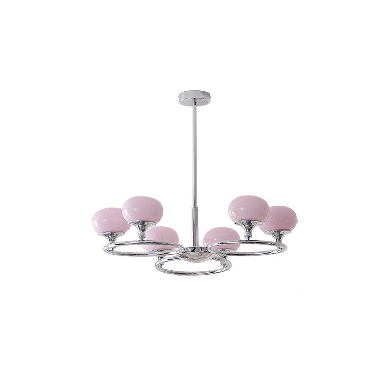 Люстра Ingersoll Round - ∅80см x 21см, хром, бежевый
