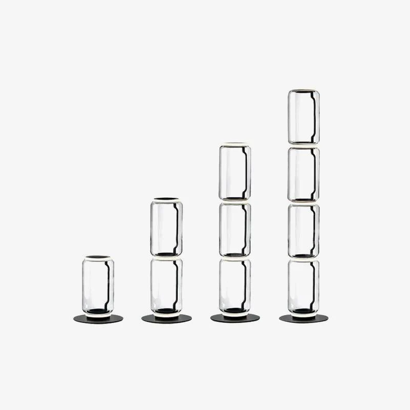 Торшер Bamboo Glass - ∅28см x 57см, стекло, черный, теплый свет