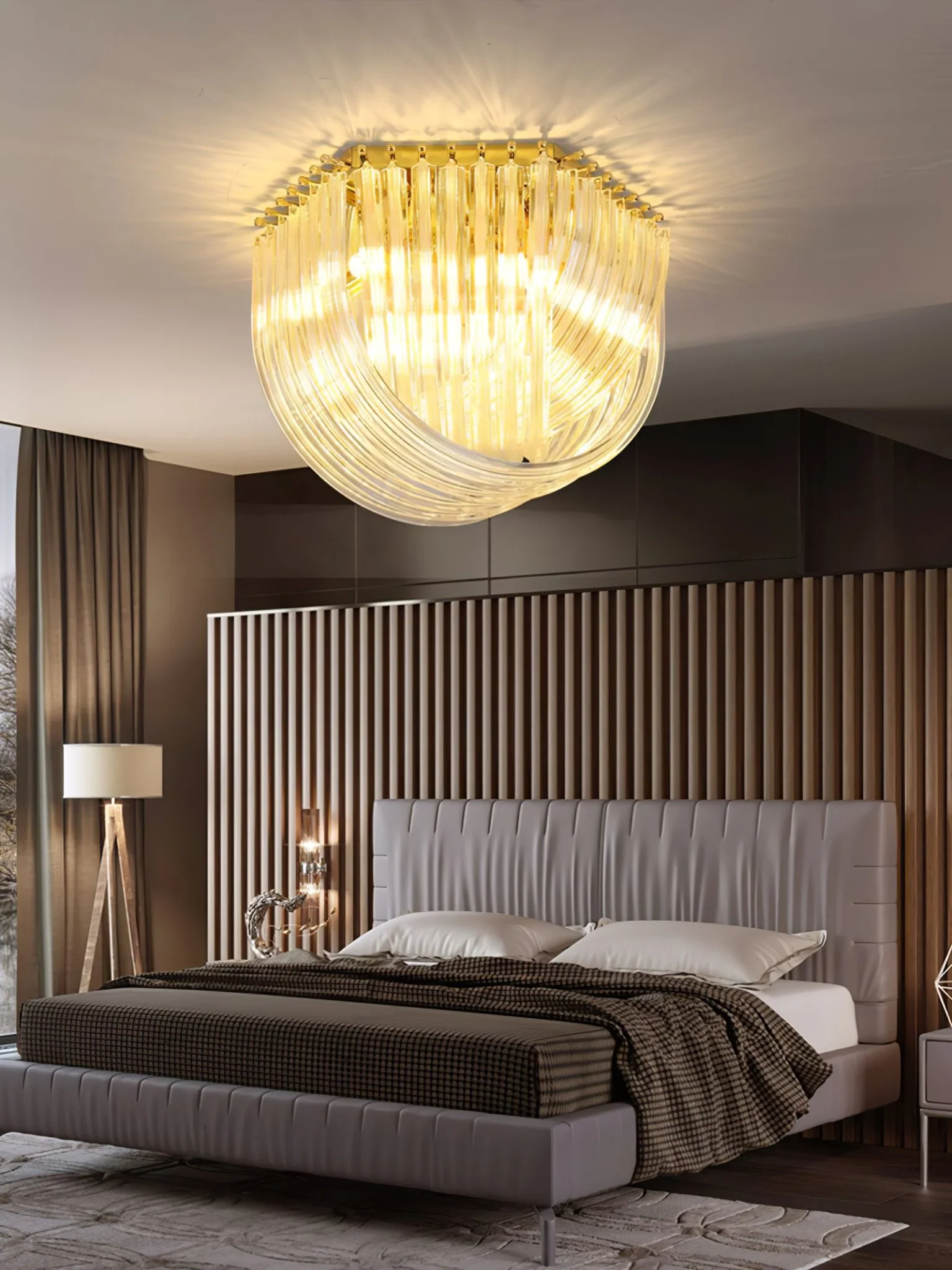 Потолочный светильник Trevi Murano - ∅80см x 46см, золотой, прозрачный