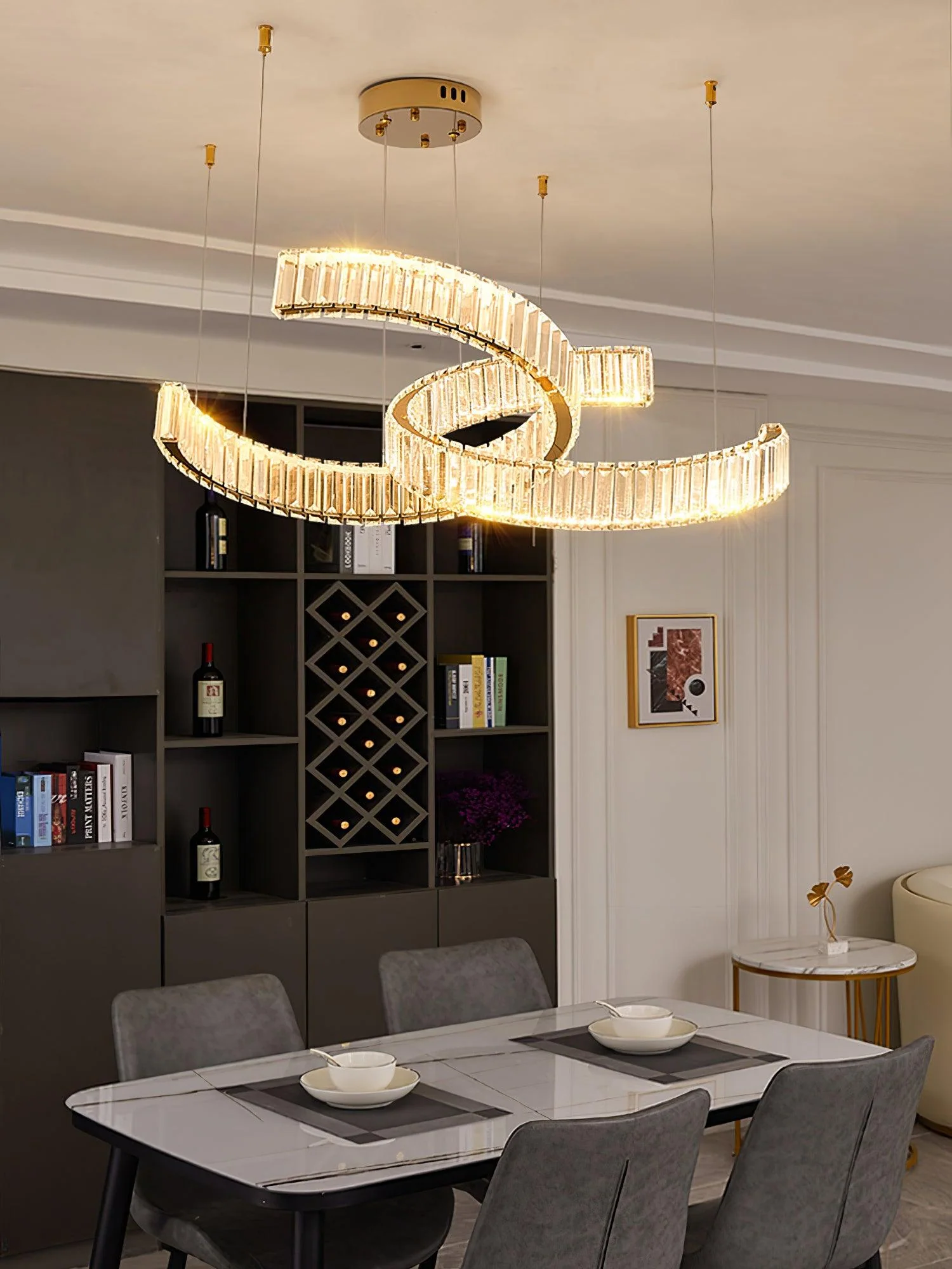 Люстра Vortex - 120см x 70см x 150см, золотой, двухцветный, многоцветный LED