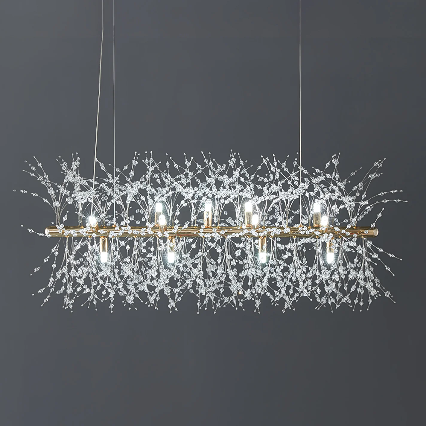 Люстра Dandelion - 9 источников света 72см x 40см, золотой