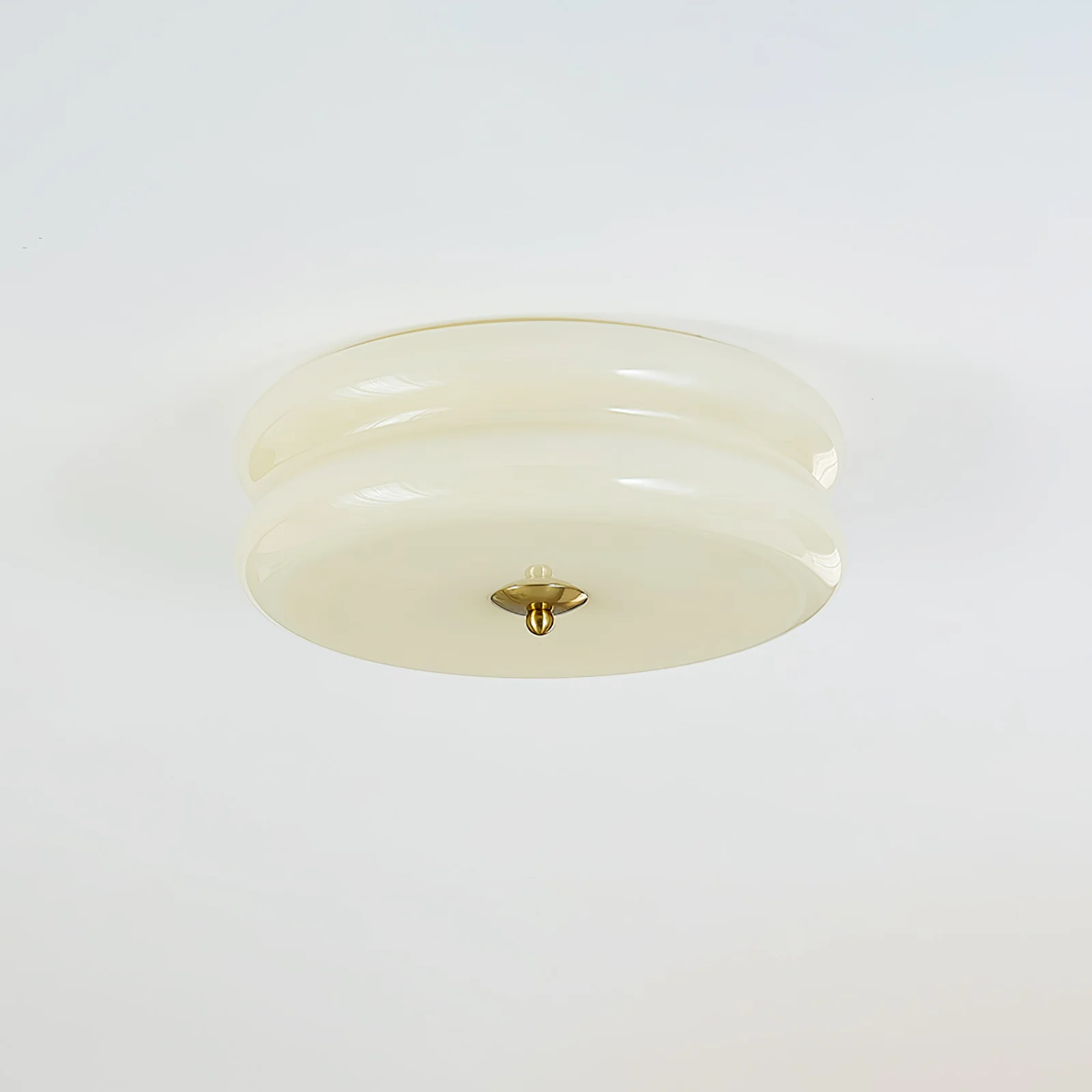Потолочный светильник Art Deco Vintage - ∅40см x 13см, золотой, бежевый, диммер, теплый свет