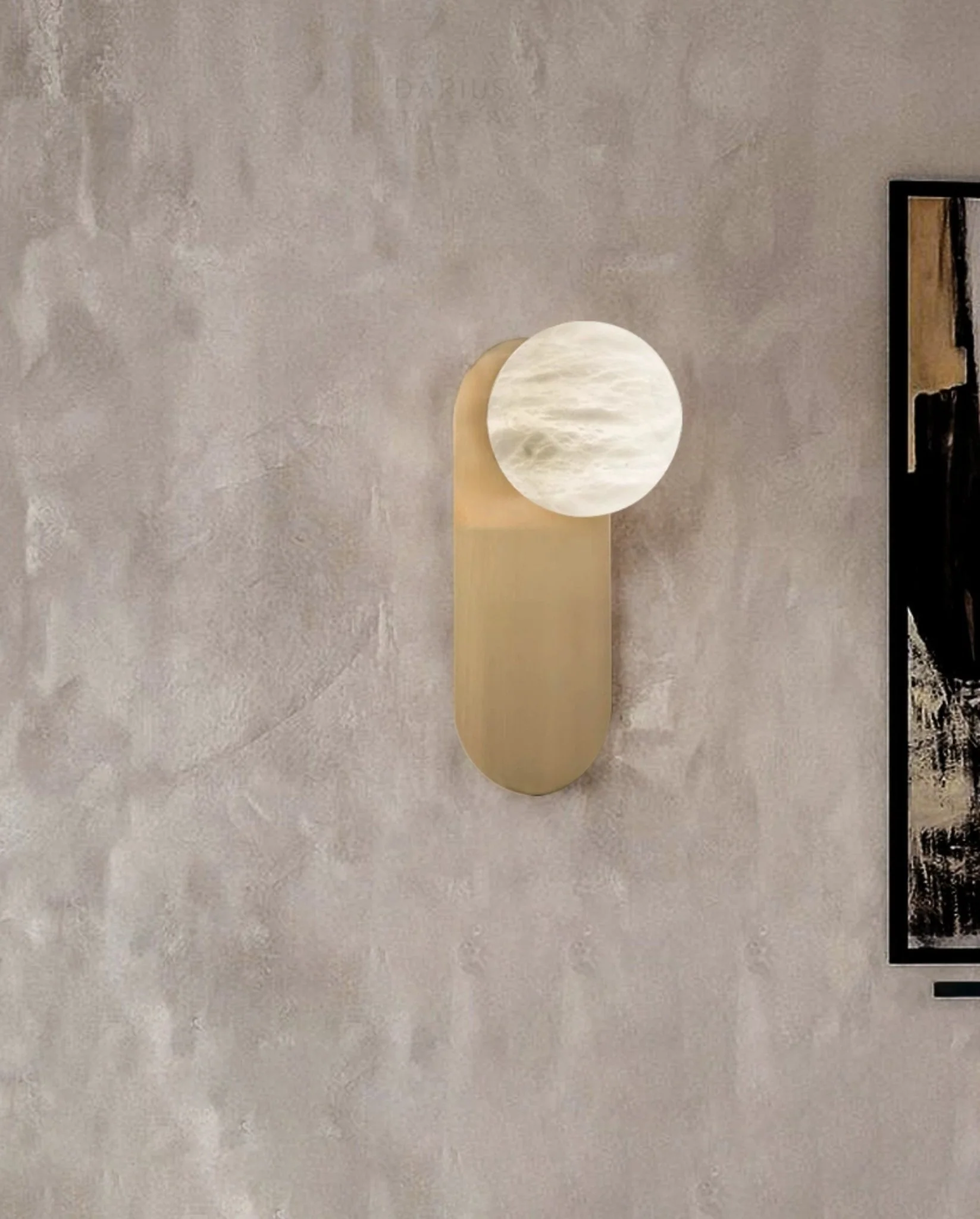 Adrion Alabaster Wall Light - ∅ 4.7″ x H 11.8″ / Dia 12cm x H 30cm / Copper & White / Set Of 2