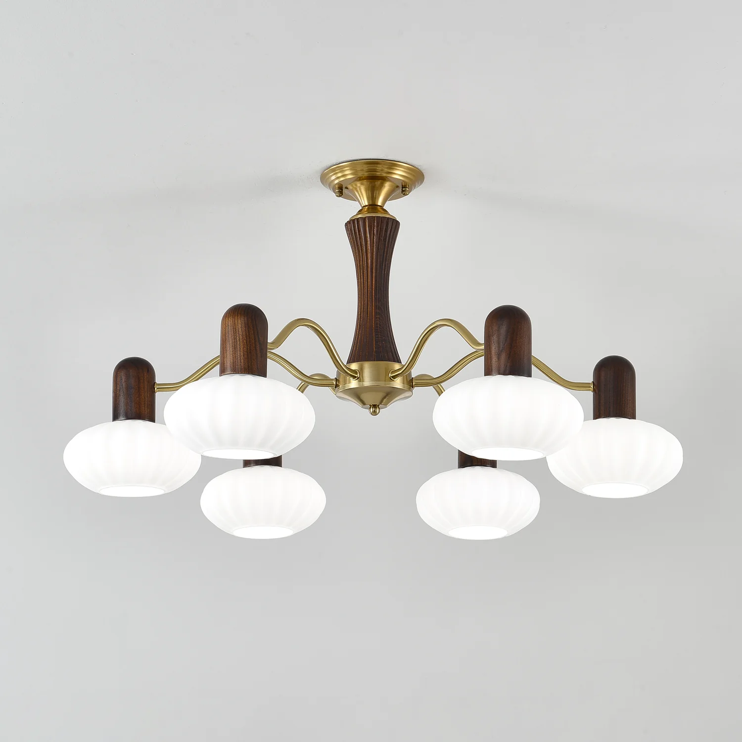 Люстра Walnut Color Embrace - 3 плафона ∅72см x 40см, орех, золотой