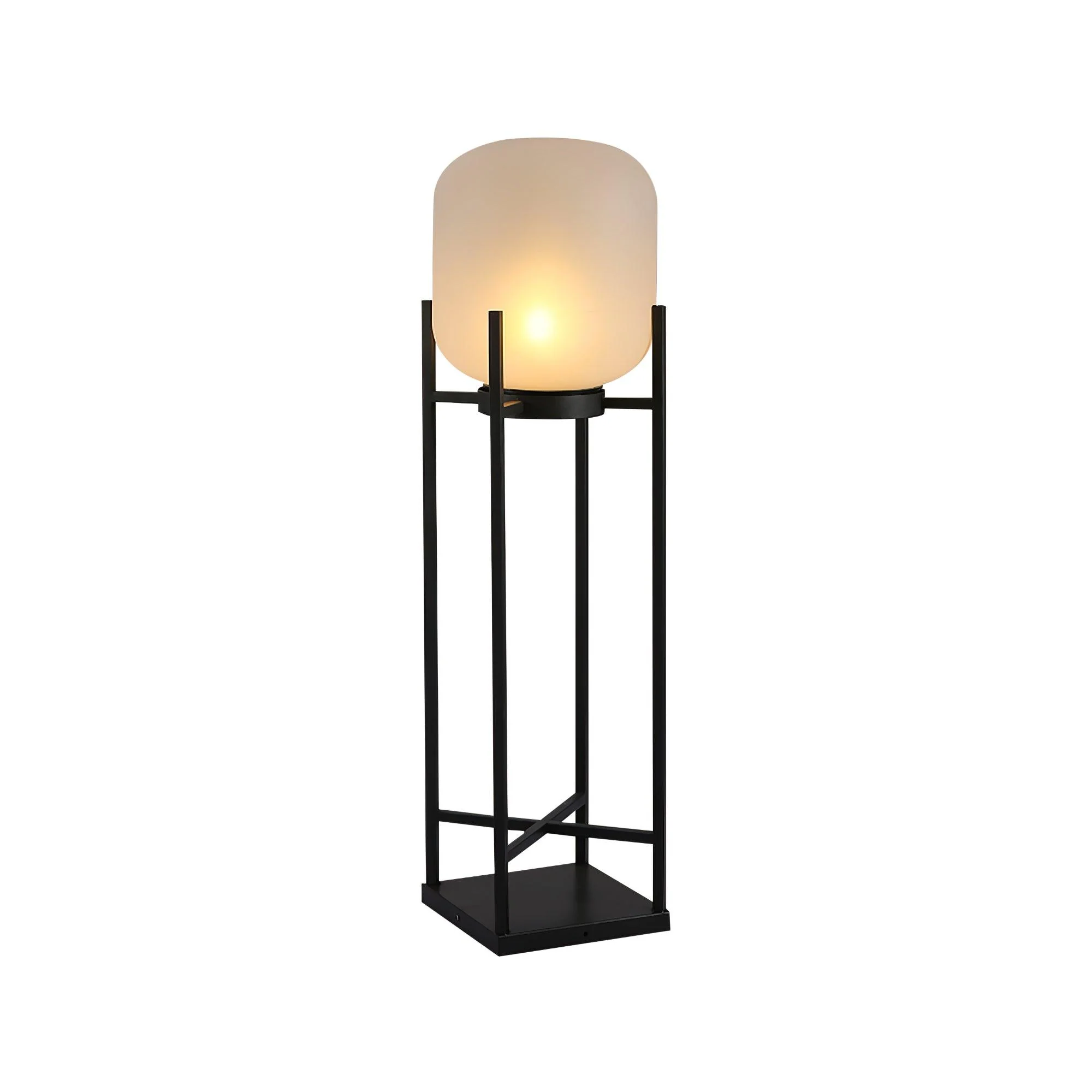 Торшер Lantern - ∅30см x 75см, черный, матовый белый