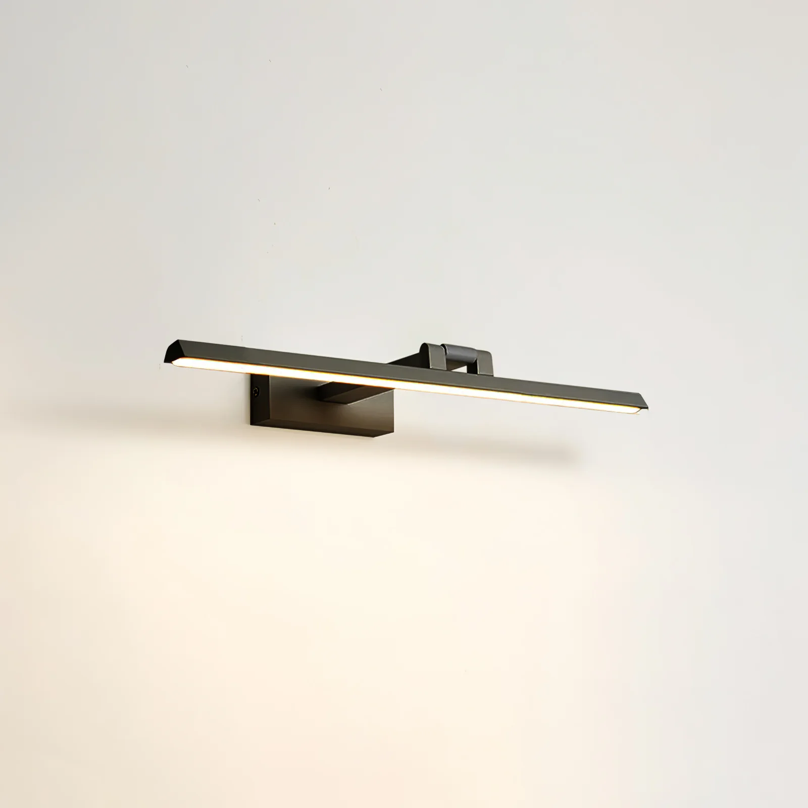 Настенный светильник Linear Bathroom - ∅80см x 6см, черный, теплый свет