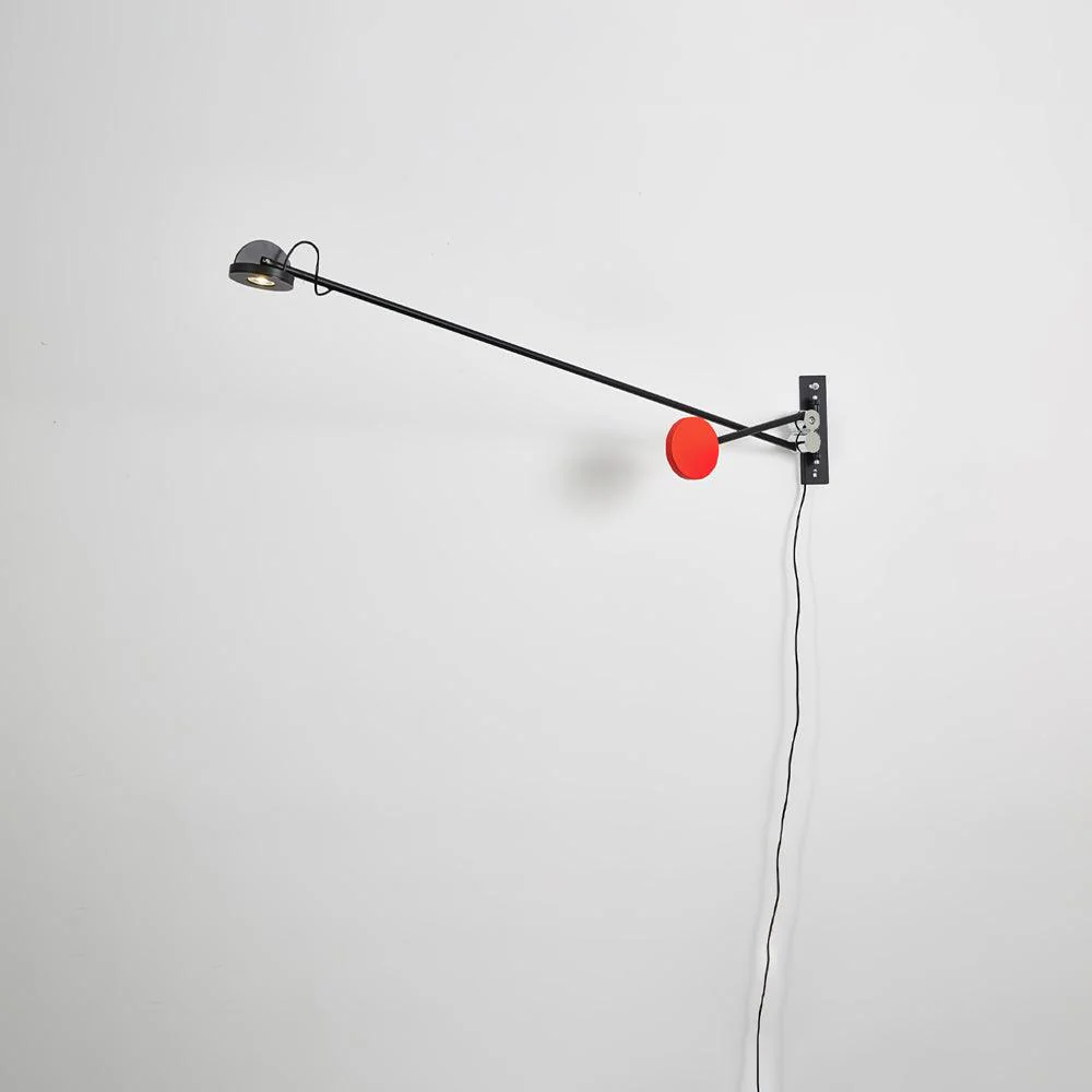 Precision Movement Wall Lamp - W 48.8″ x H 7.9″ / W 124cm x H 20cm Set of 2 / Black & Red / EU Plug
