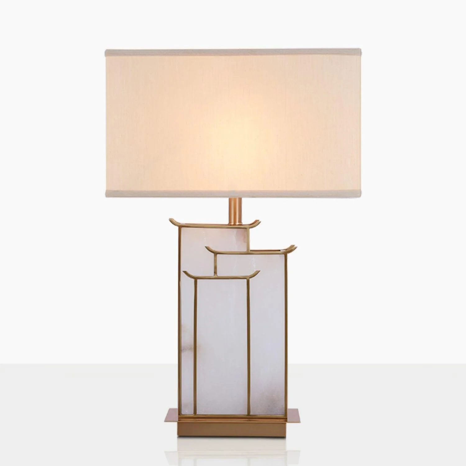 July Table Lamp - ∅ 15.7″ x H 26.7″ / Dia 40cm x H 68cm / Gold+White / AU plug