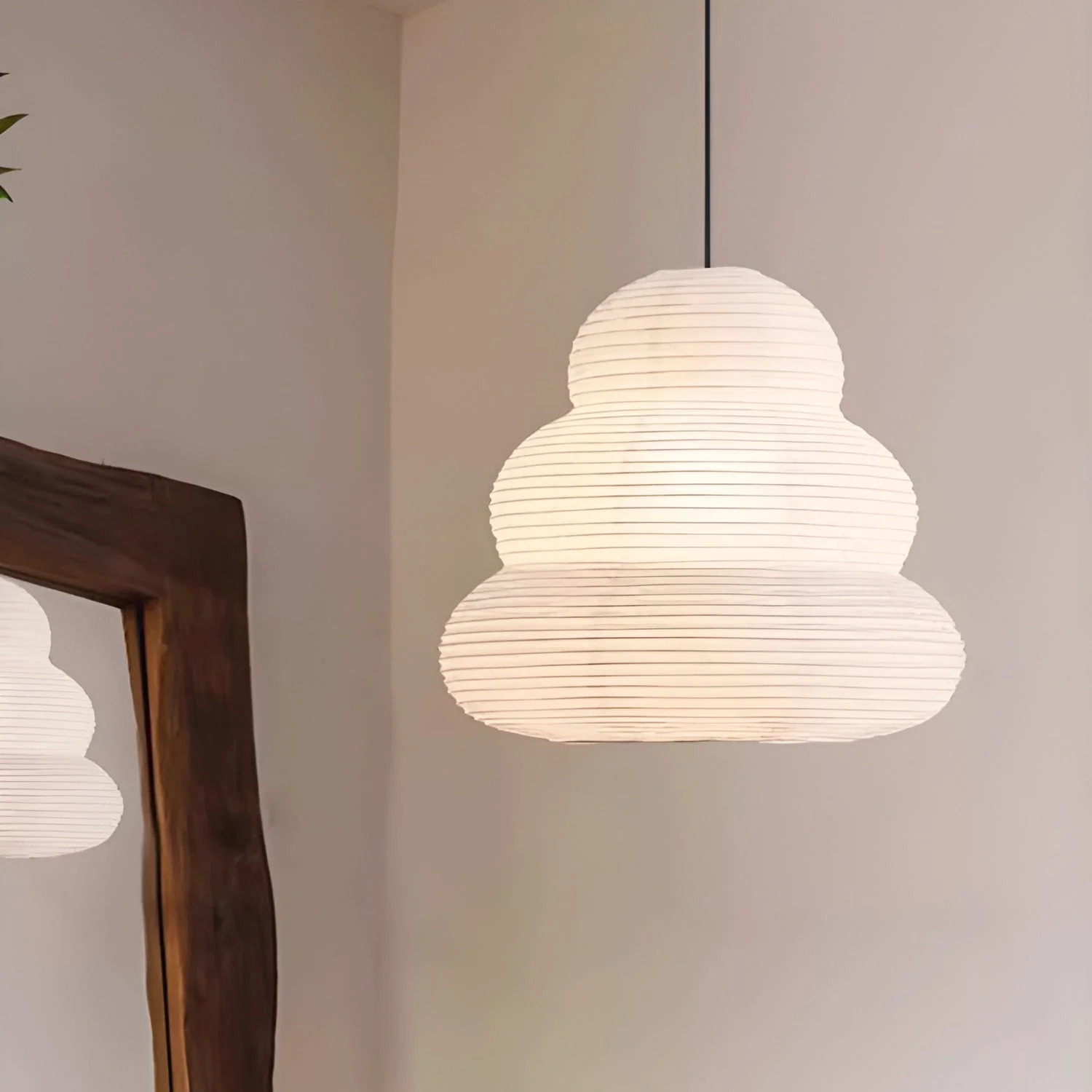 Подвесной светильник Rice Paper 24N - ∅40см x 50см, белый