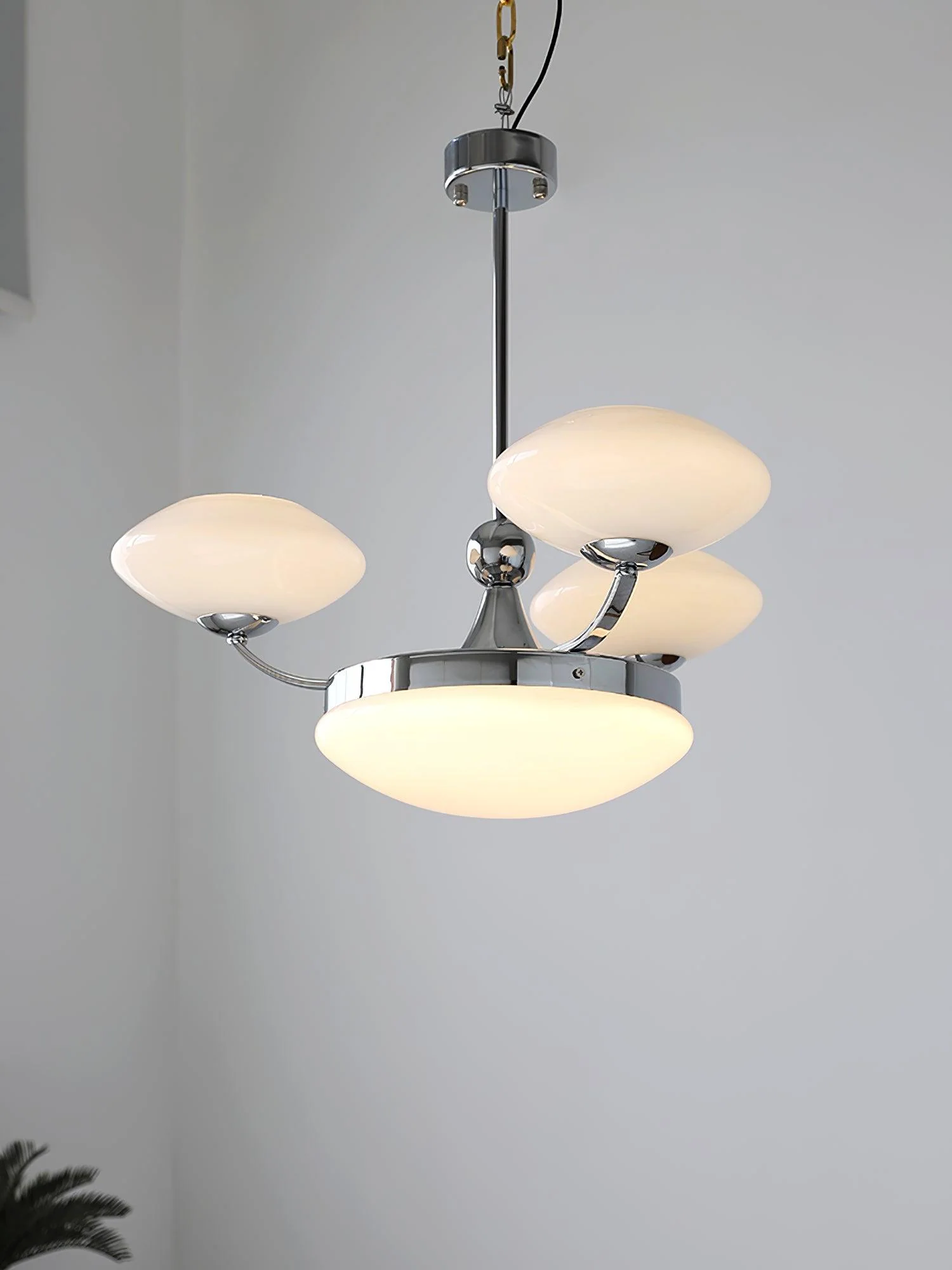 Люстра Keston - 6 плафонов ∅70см x 28см, хром, белый