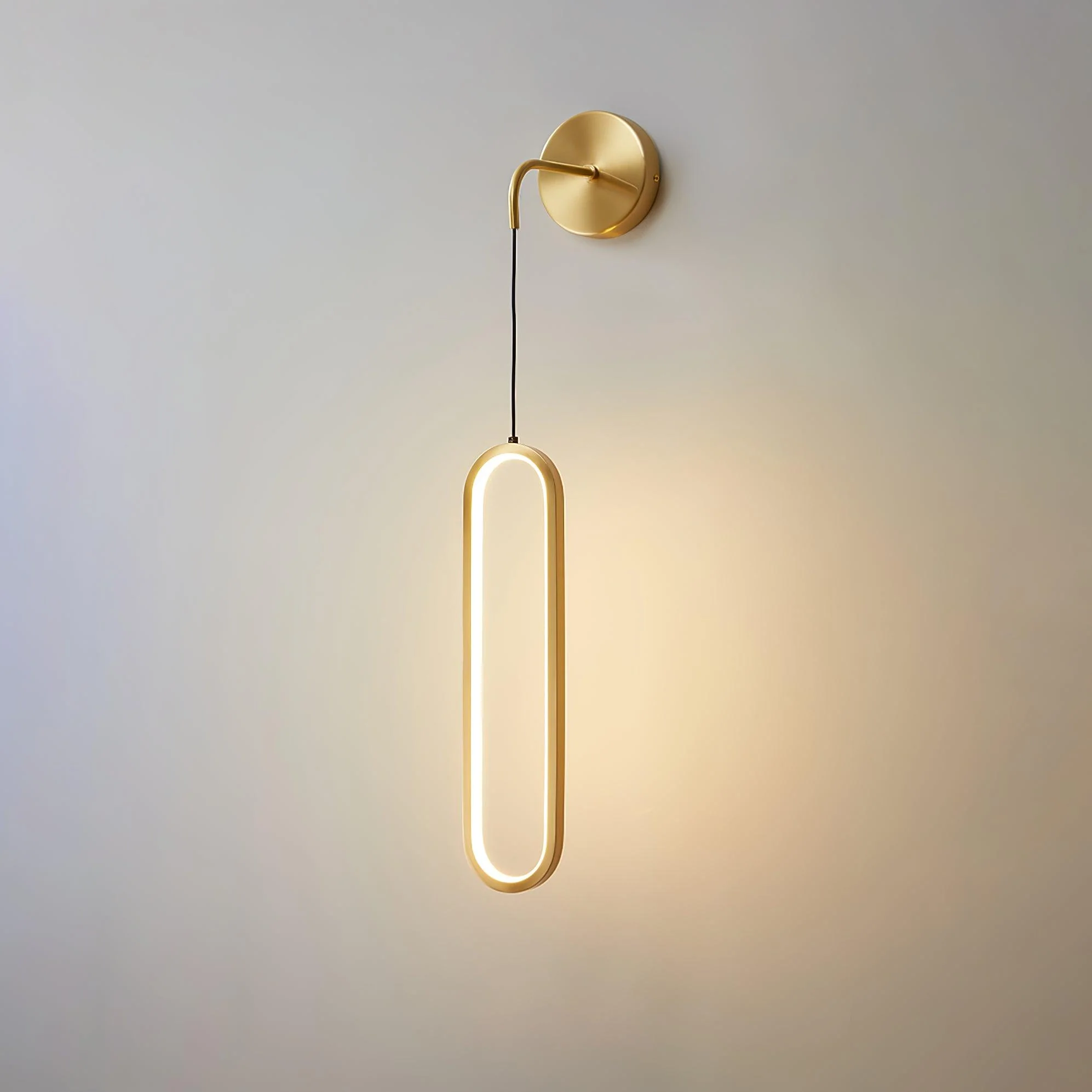Настенный светильник Oval LED Brass - ∅9см x 68см, золотой, 3000-6500К