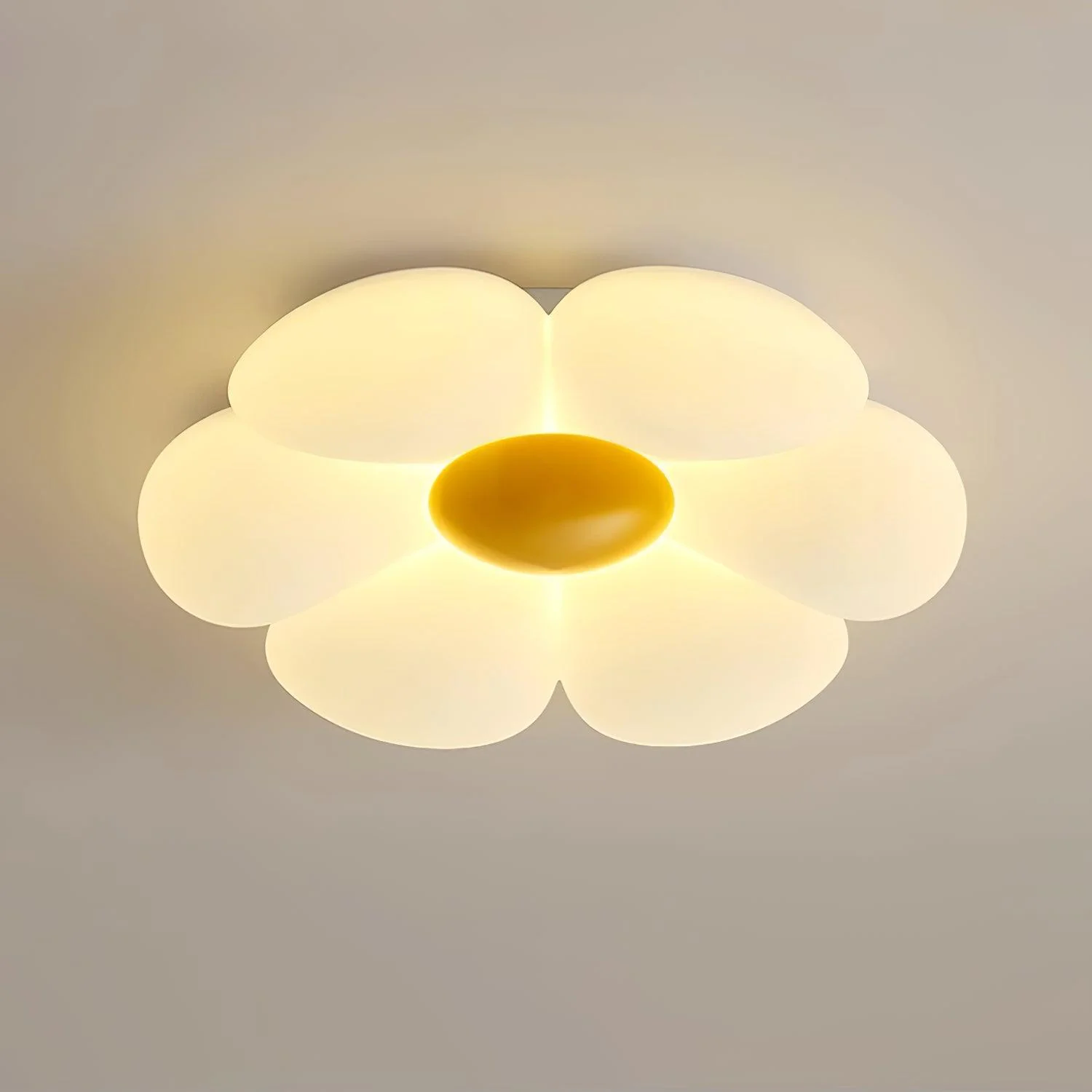 Потолочный светильник Six-leaf Flower Kids Room - ∅50см x 12см, розовый, теплый свет