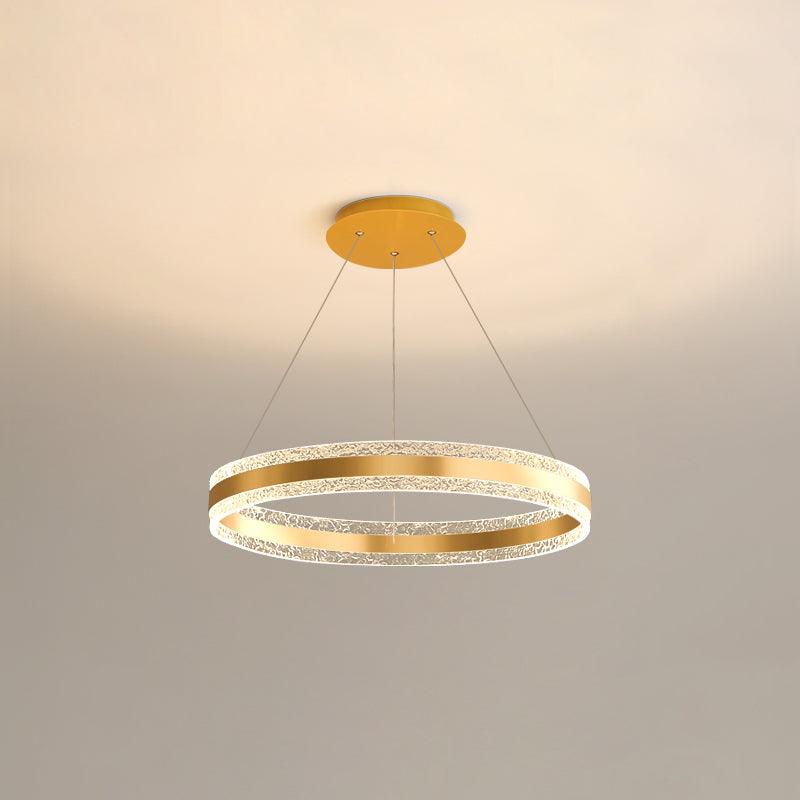 Люстра Modern Circle LED - один уровень ∅60см х 120см, белый, диммер, пульт ДУ