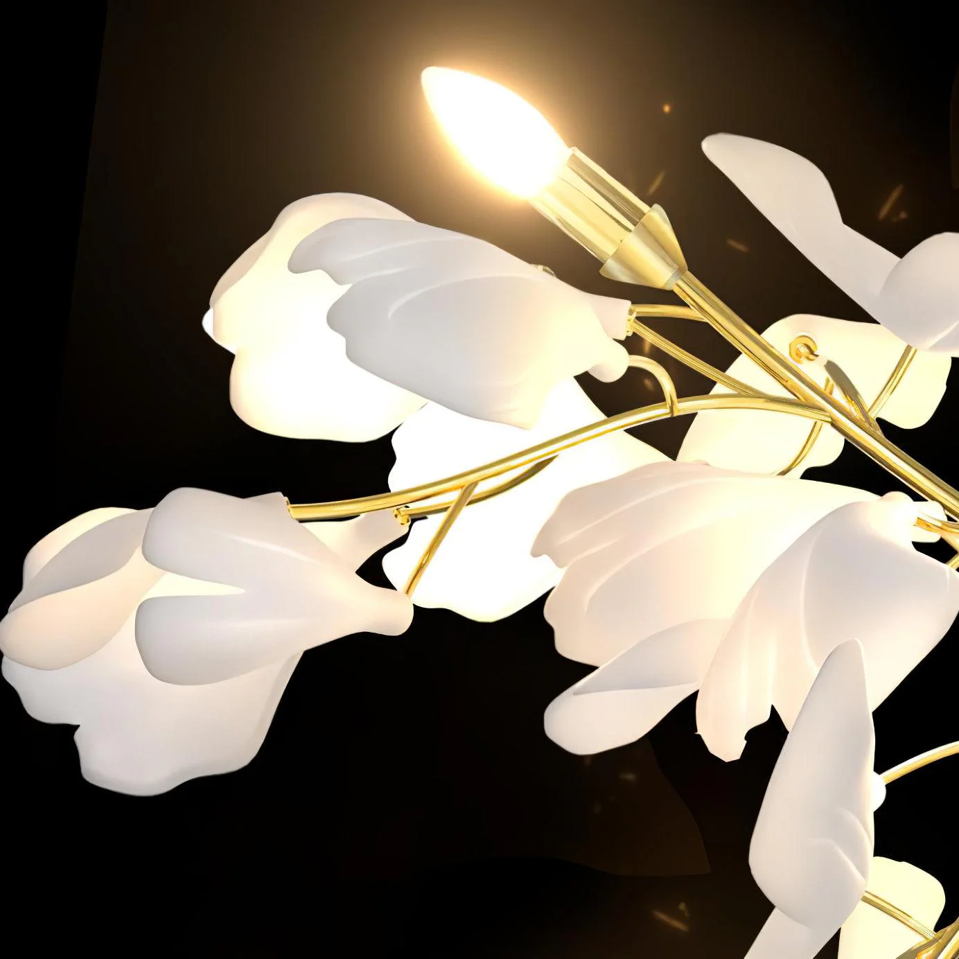 Настенный светильник Gingko Flowers Plug-in - ∅30см x 60см, золотой, белый