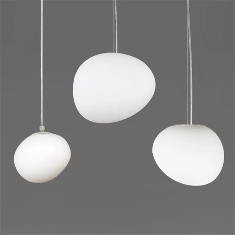 Подвесной светильник Gregg Stone Shape Glass - ∅23см x 16см, белый, теплый свет