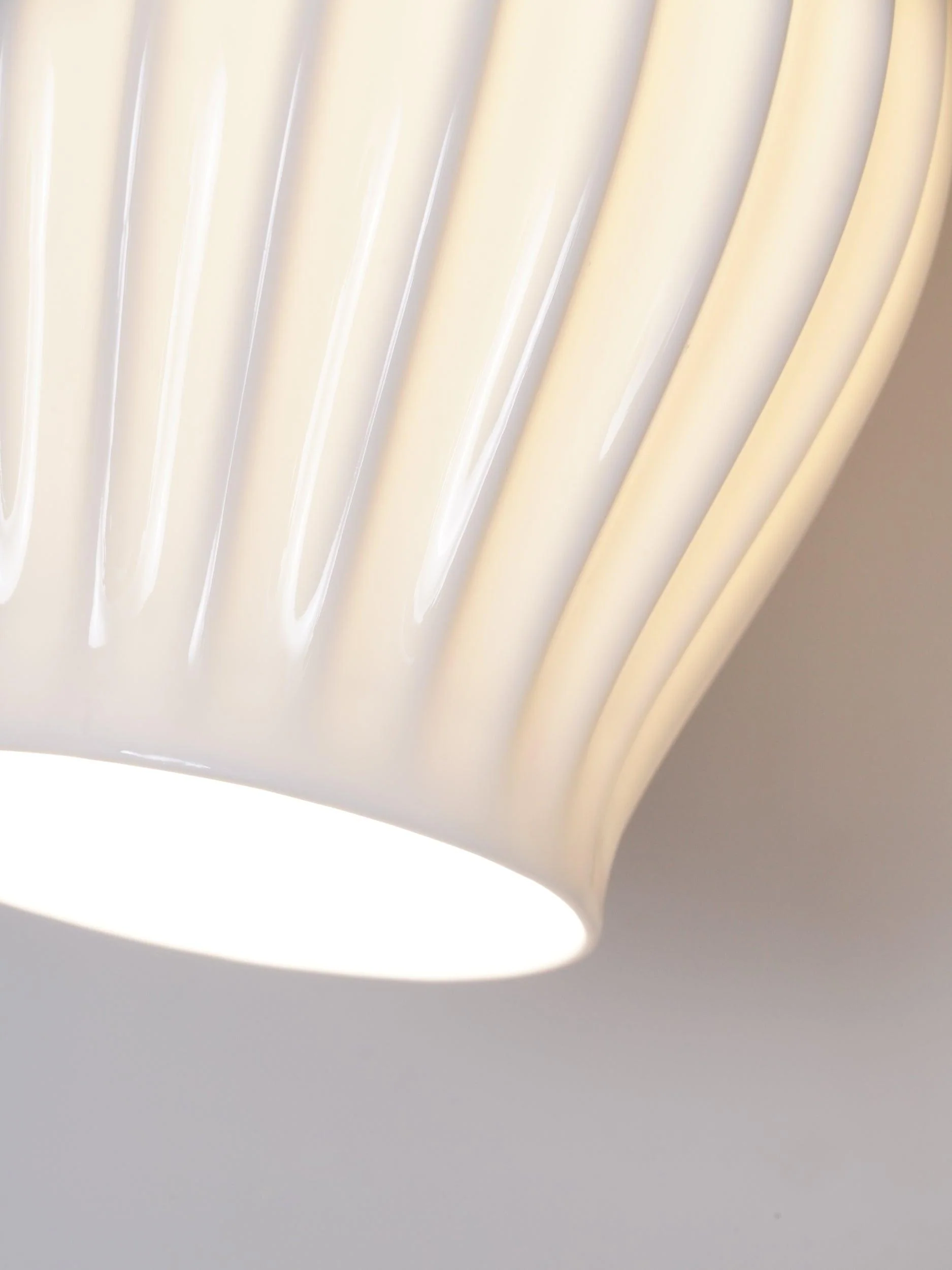 Ceramic Ribbed Wall light - Set of 2 / Copper