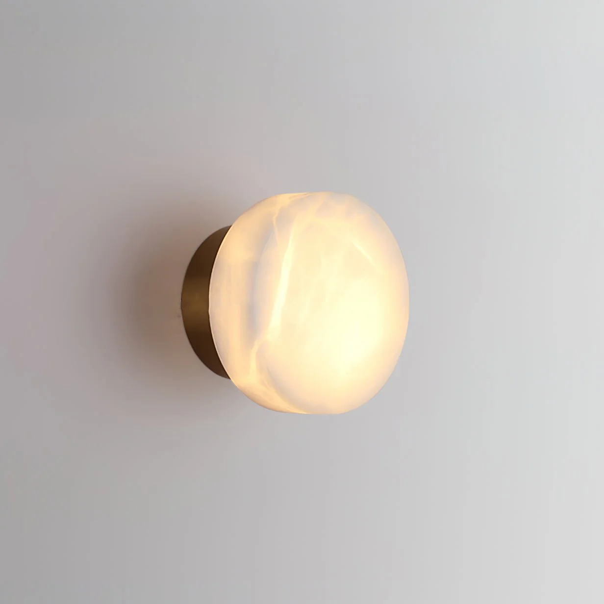 Настенный светильник Cylindrical Alabaster - ∅18см х 7см, черный, белый, теплый свет