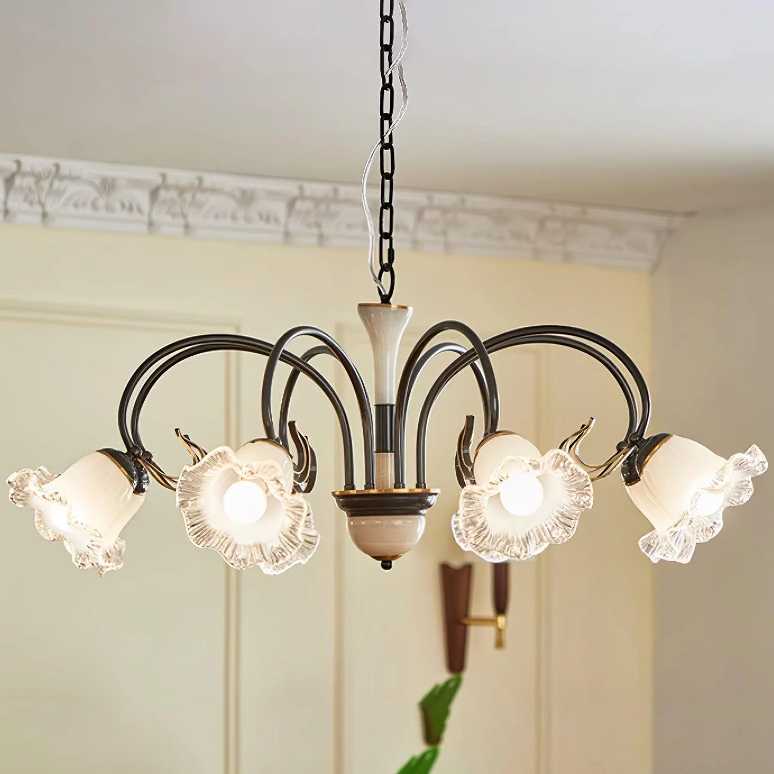 Люстра Luce Black - 3 подвеса ∅68см x 32см, черный, белый