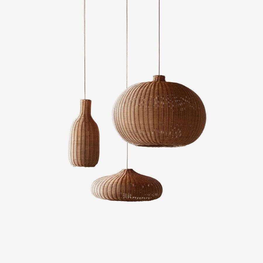 Подвесной светильник Vintage Rattan - ∅48см x 20см, коричневый