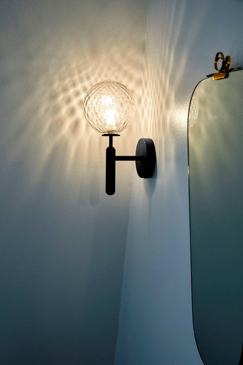 Nordica Wall Lamp - ∅ 5.9″ x H 13.4″ / Dia 15cm x H 34cm Set of 2 / Brass / White