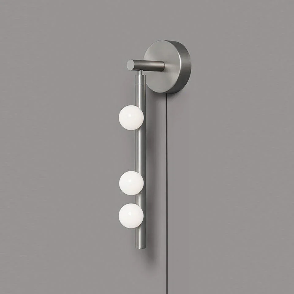 Настенный светильник Brass Glass Tube Plug-in - 7 источников света ∅12см x 100см, латунь, белый