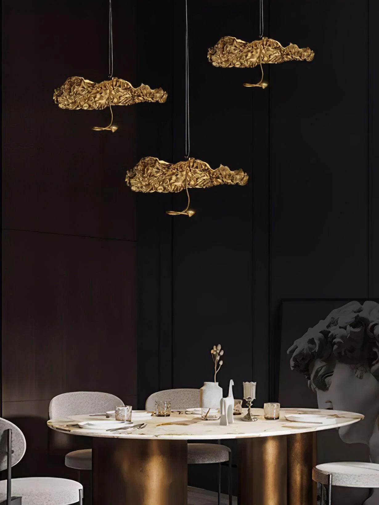 Люстра Brass Aviary Constellation - 1 подвес ∅25см х 15см, латунь, черный, теплый свет