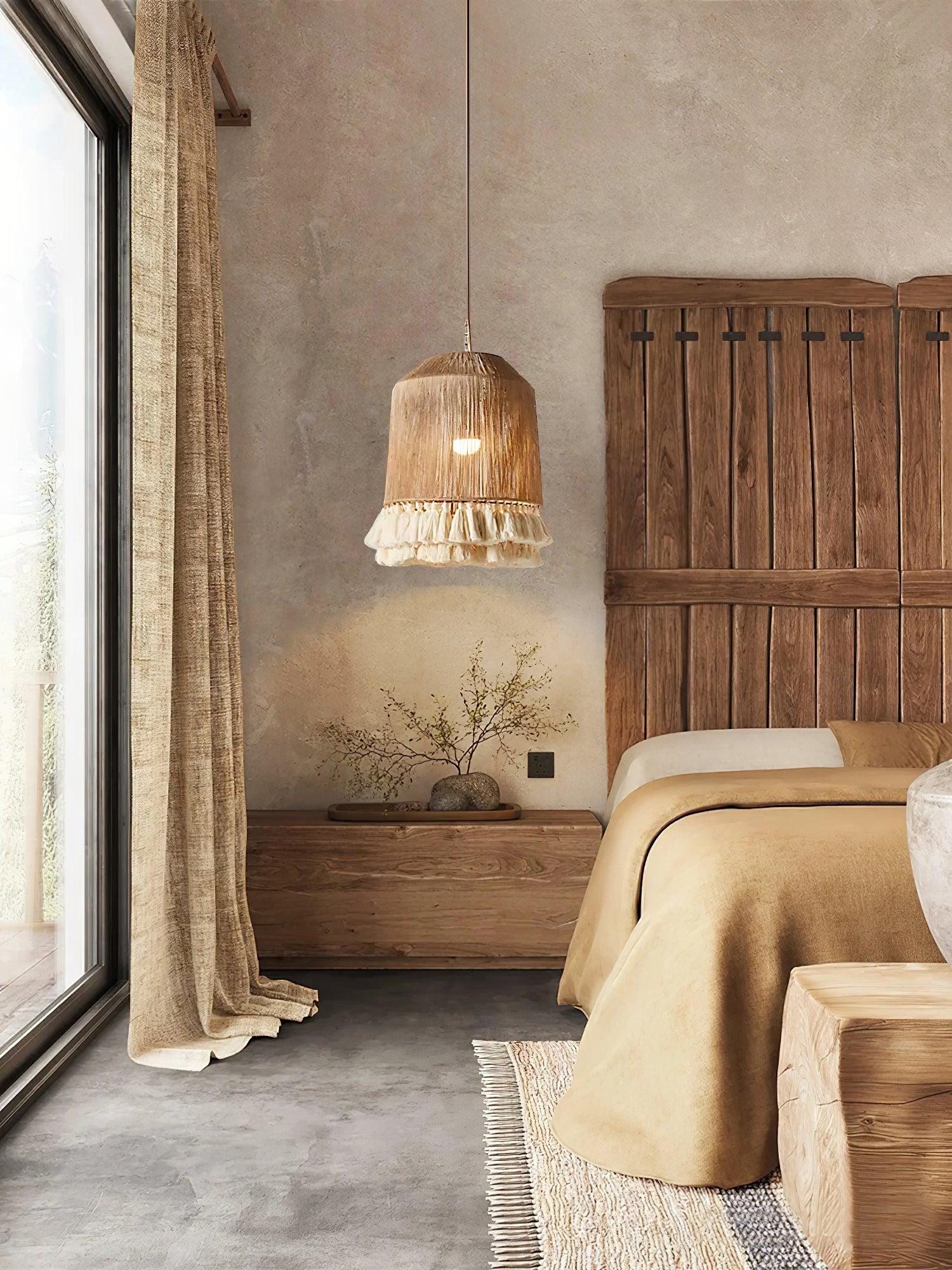 Подвесной светильник Boho Rara - модель А ∅30см x 37см, бежевый, белый