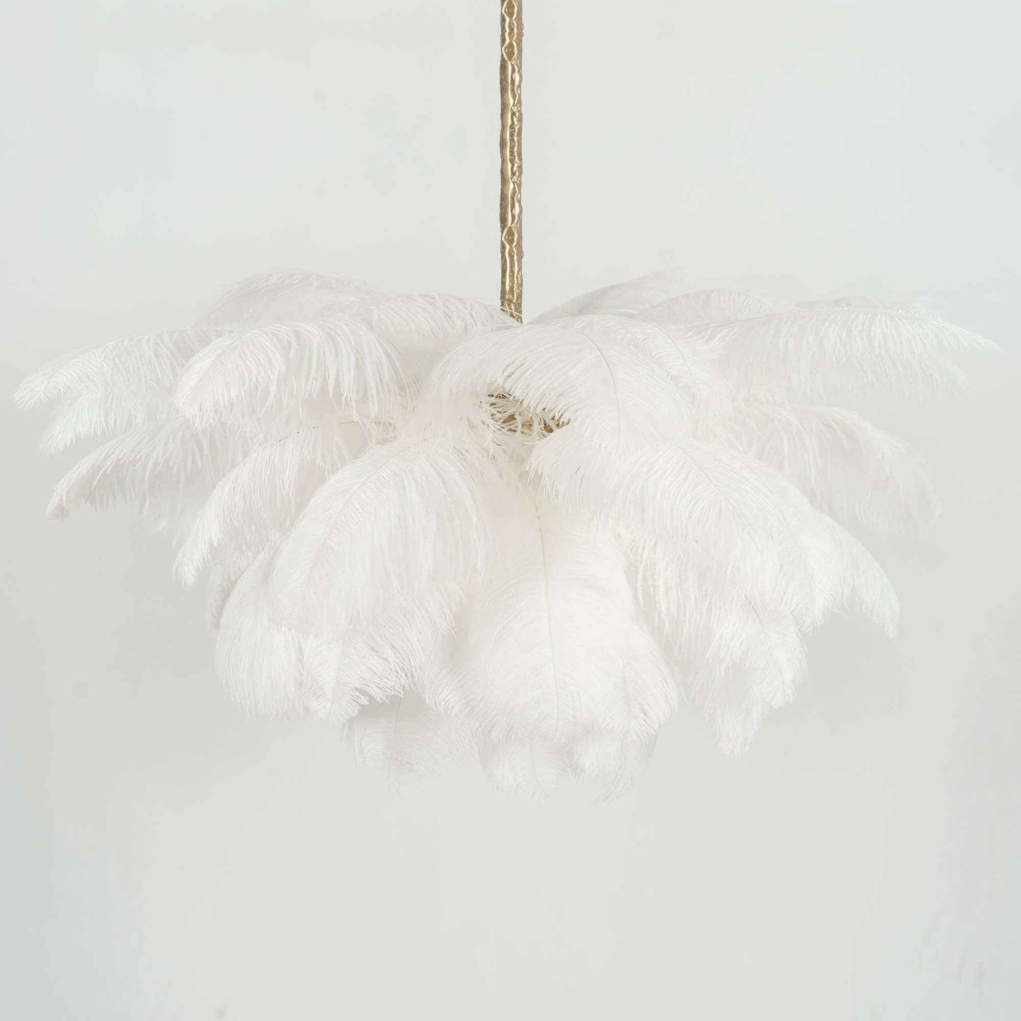 Люстра Ostrich Feather - ∅110см x 90см, серебро, белый