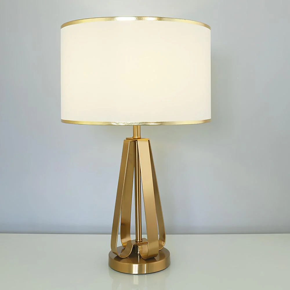 Laila Table Lamp - ∅ 15″ x H 22″ / Dia 38cm x H 56cm / Gold & White / AU plug