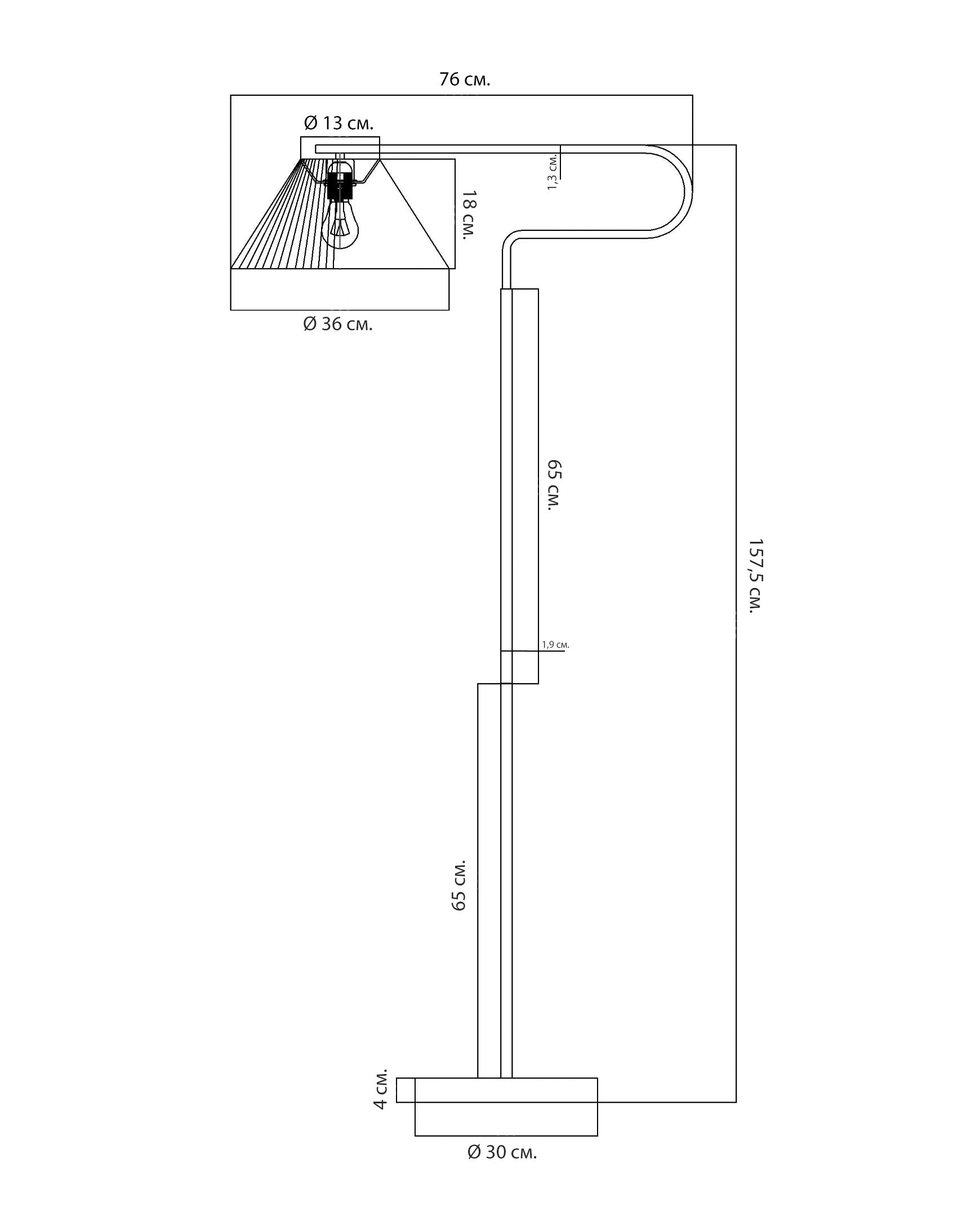 Чёрная напольная лампа LH Mirror Home Харриет BD-3069845