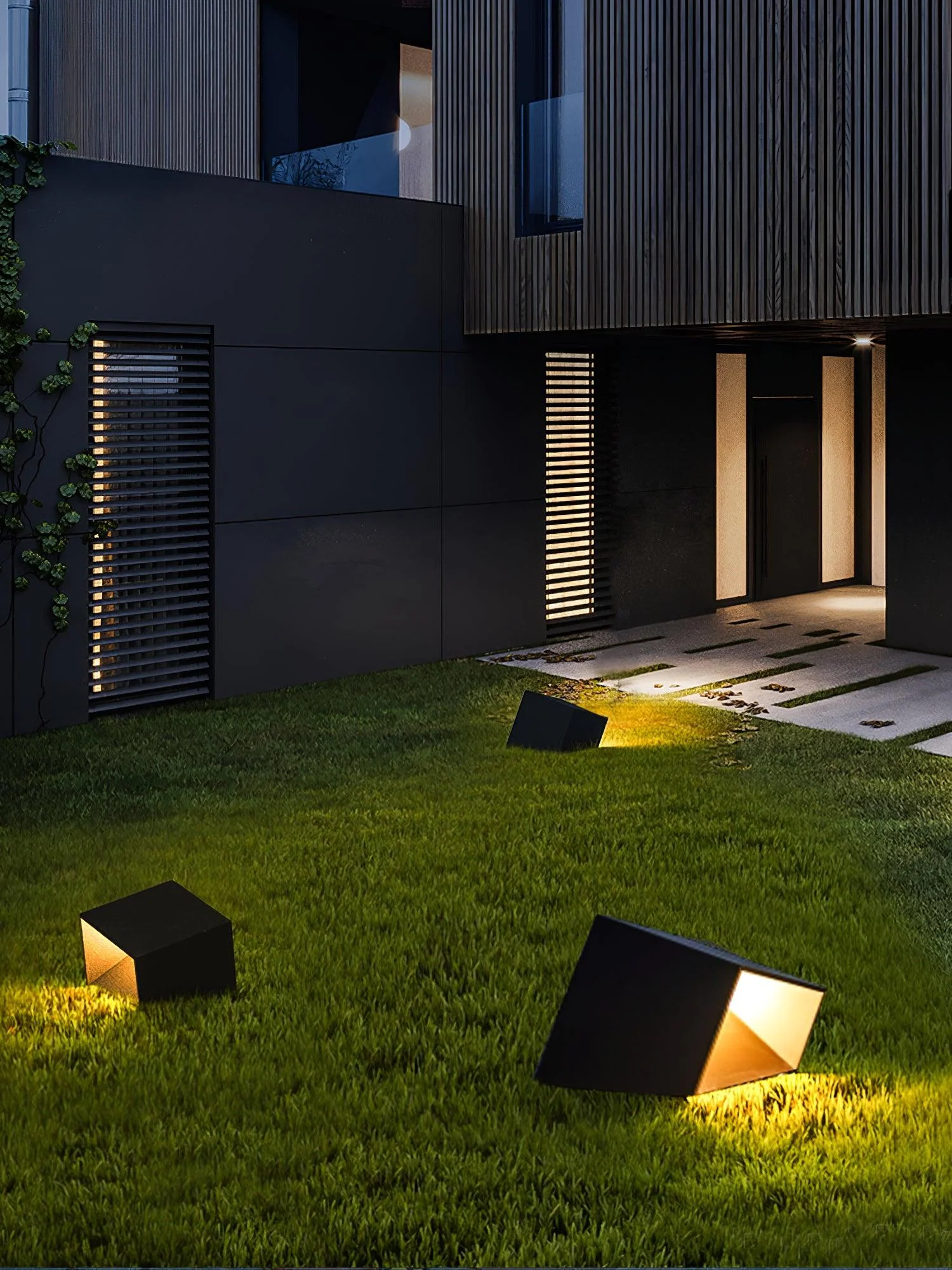 Уличный светильник Cube Garden - ∅31см x 22см, черный, теплый свет