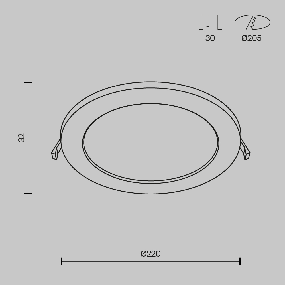 Встраиваемый светильник Maytoni Stockton 18W 165-265V 18W IP44 4000K DL018-6-L18W