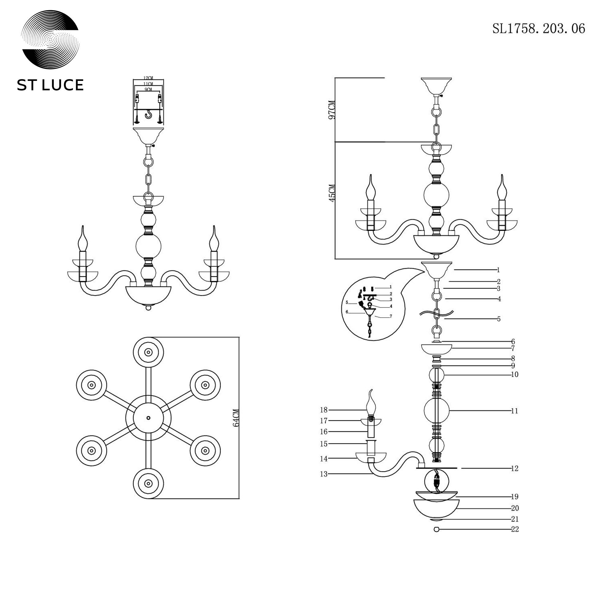 Люстра подвесная ST-Luce CENELA SL1758.203.06