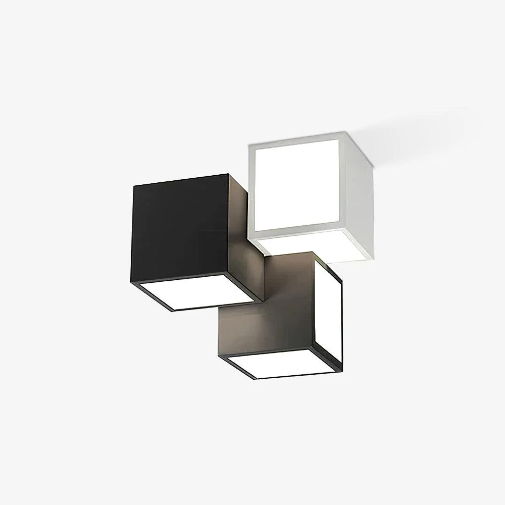 Потолочный светильник Geometric - ∅30см x 30см, черный, теплый свет