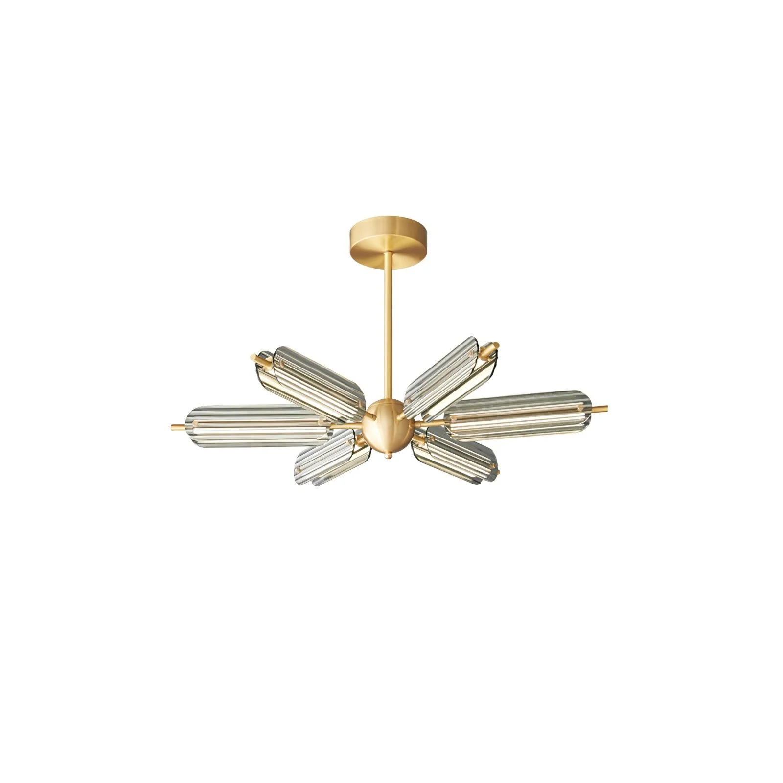 Люстра Sputnik Brass - модель B, 10 плафонов ∅100см x 20см, черный, дымчато-серый, холодный свет