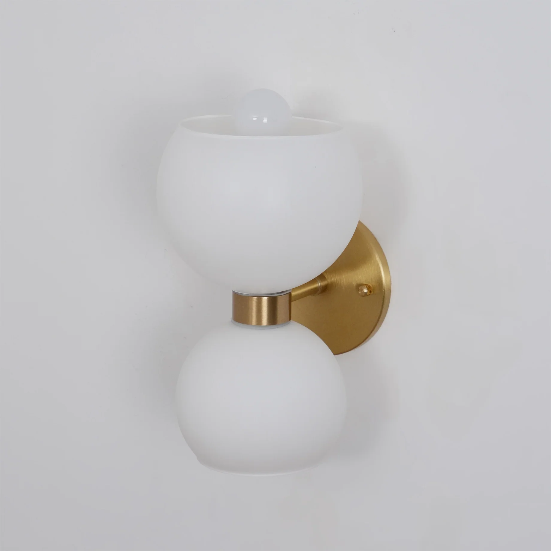 Round Pearl Sconce - Set of 2 / Brass / Smoke grey