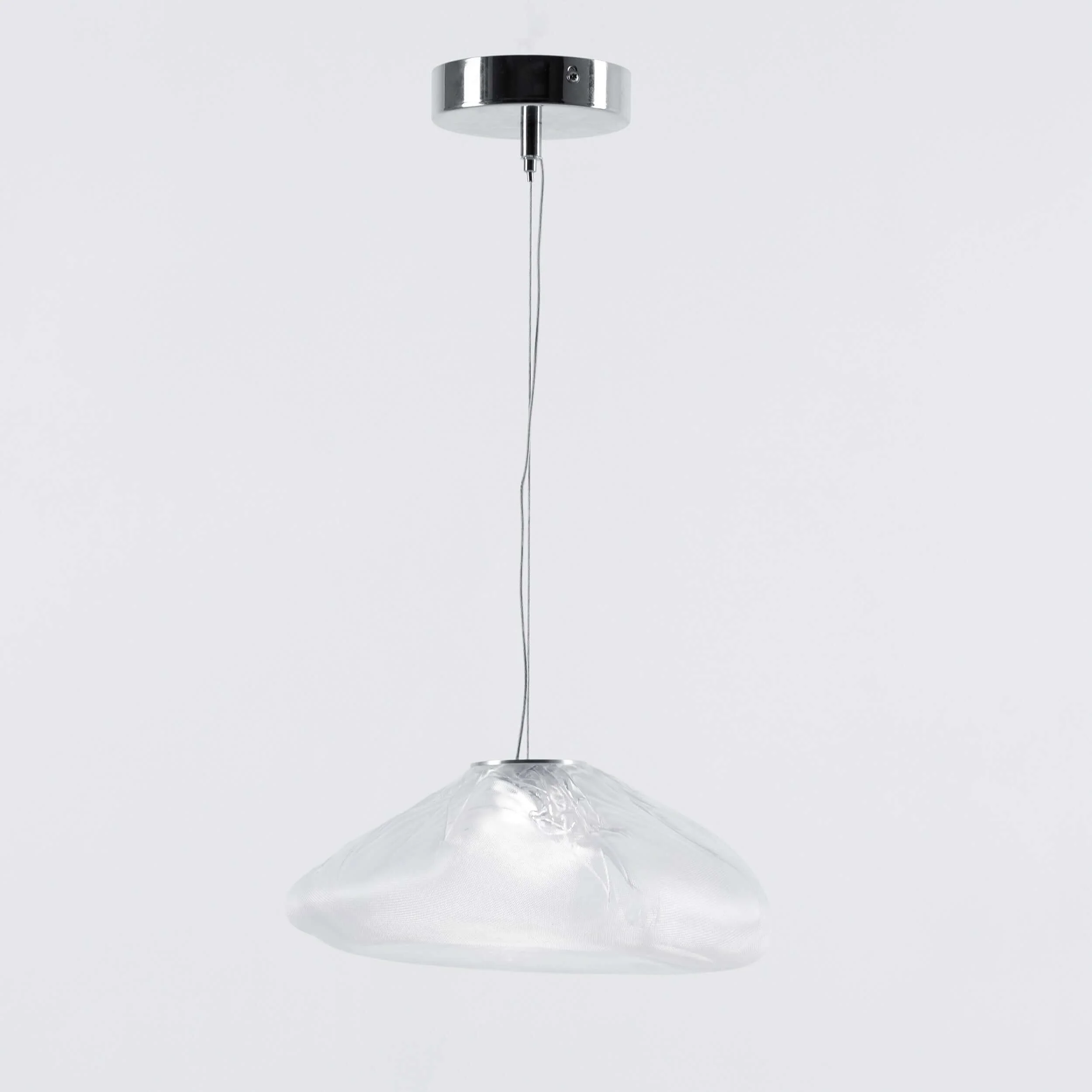 Подвесной светильник Blown Glass Mesh - 20 подвесов, круглое крепление, ∅20см, белый, стекло