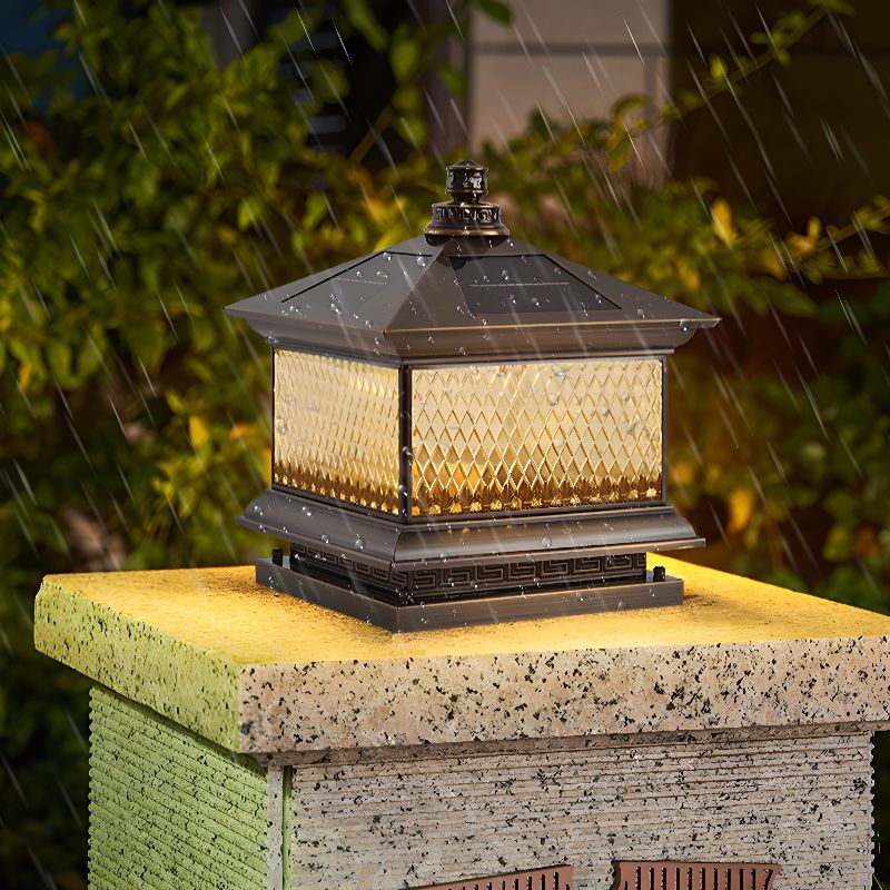 Уличный светильник Diamond Solar Post - 40см x 40см x 43см, медь, теплый свет