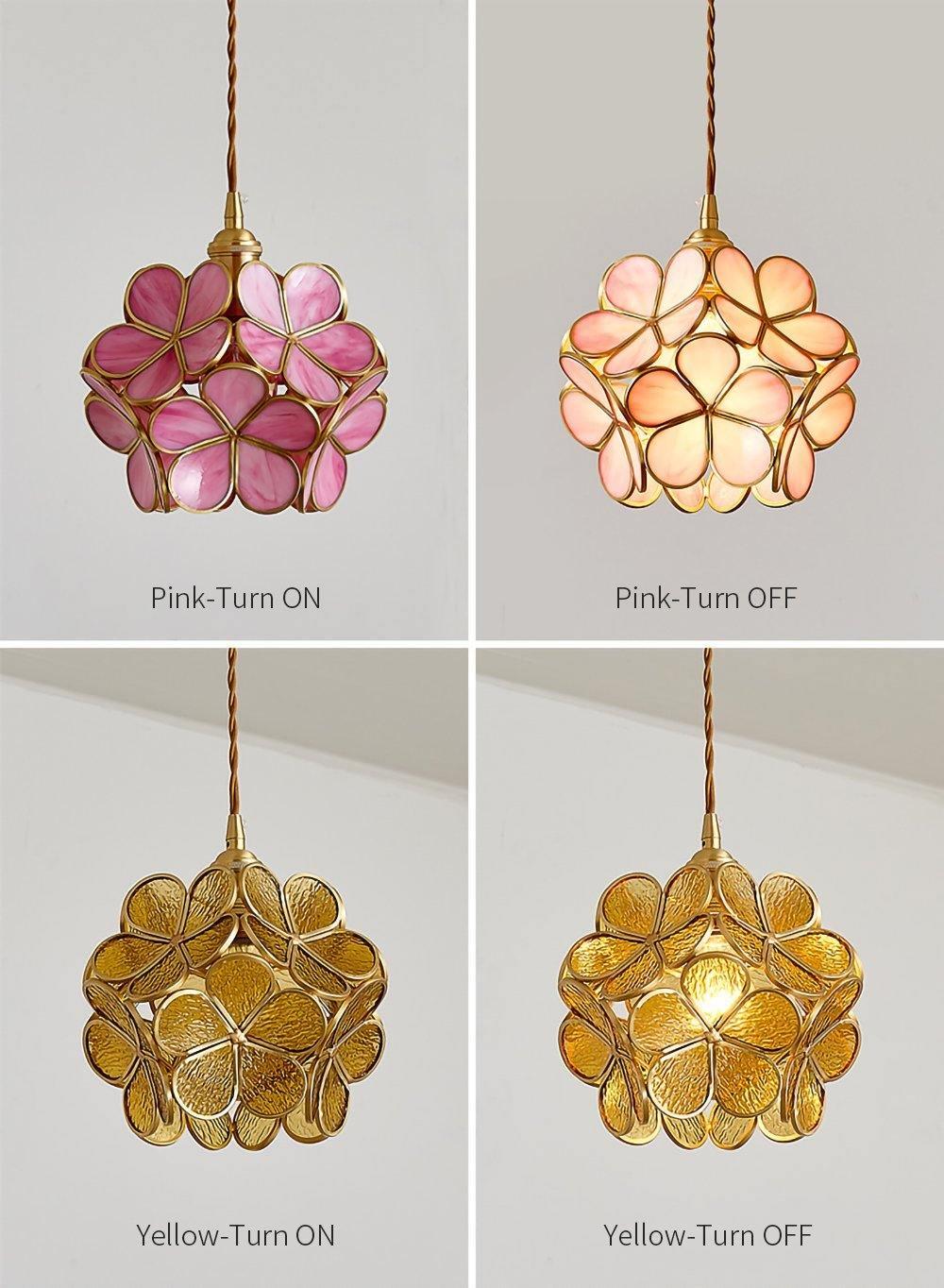 Подвесной светильник Glass Petal - ∅20см x 20см, розовый