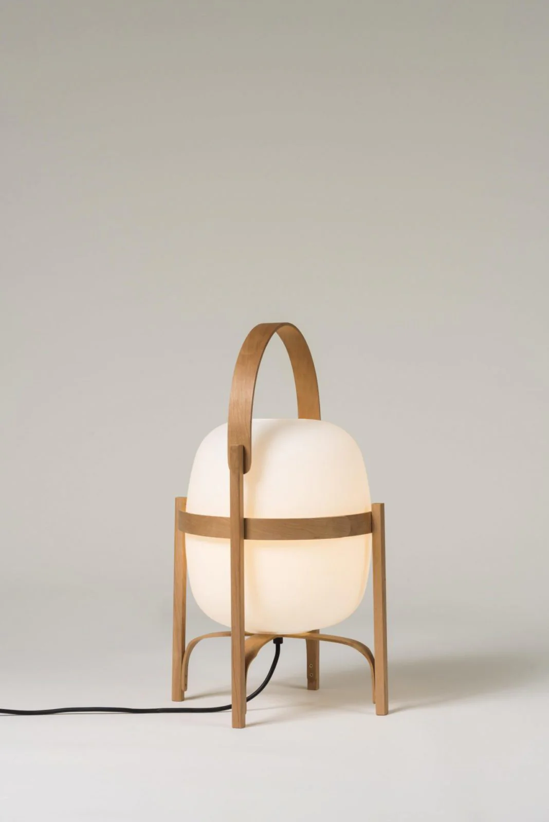 Настольный светильник Portable Lantern Glass - ∅25см x 41см, орех