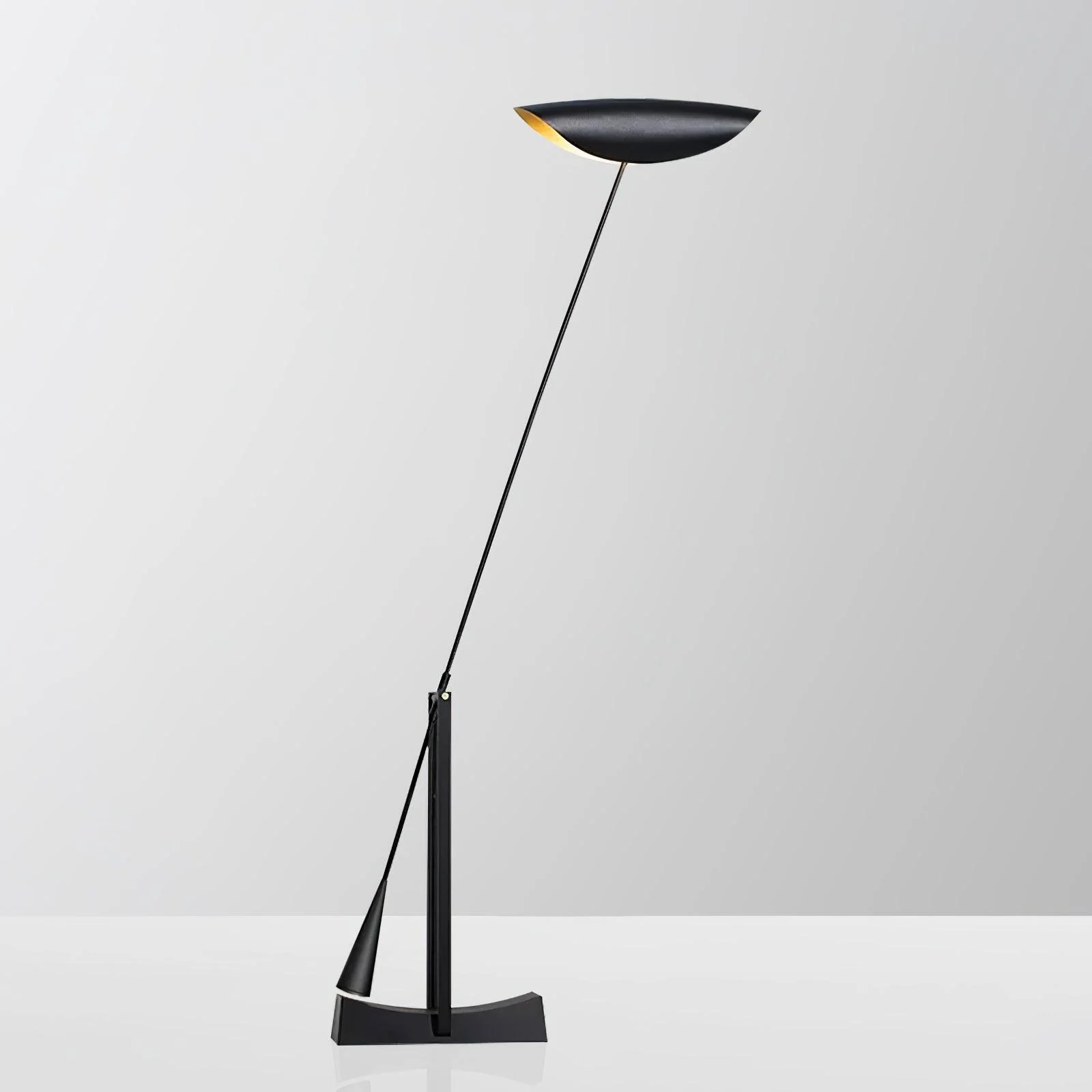 Торшер YIU-X - 40см x 150см, черный, теплый свет