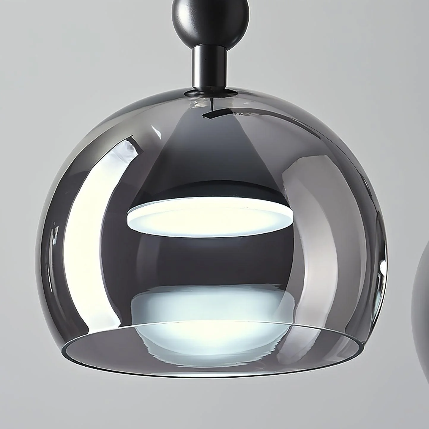 Подвесной светильник Quartet of Light Glass  - модель D Small - ∅70см x 150см, черный, дымчато-серый, 3000-6500К