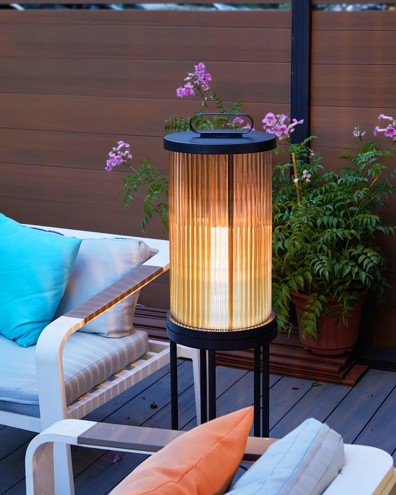 Садовый светильник Lantern - ∅30см x 120см, черный, прозрачный
