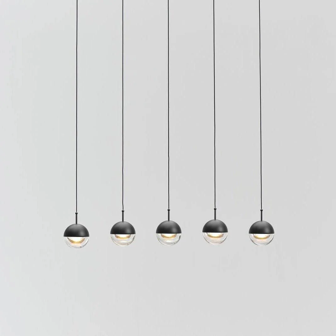 Подвесной светильник Restaurant Art LED - 5 плафонов ∅70см x 200см, розовое золото, теплый свет