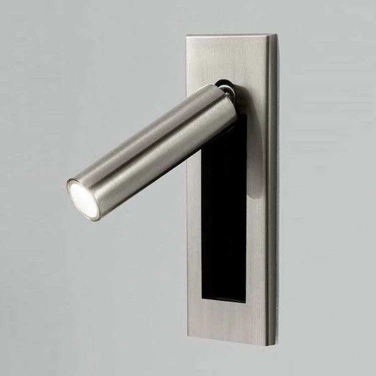 Настенный светильник Embedded Bedside Sconce - прямоугольник, кнопочный переключатель, ∅5см x 18см, матовый черный, медь, теплый свет